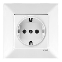 Розетка с  заземлением белая VIKO MERIDIAN  90970008-WH
